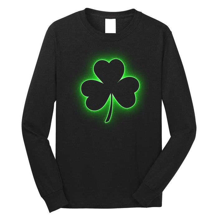 Clover Leaf Glow St Patrick's Day Long Sleeve Shirt