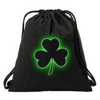 Clover Leaf Glow St Patrick's Day Drawstring Bag
