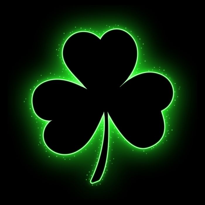 Clover Leaf Glow St Patrick's Day Drawstring Bag