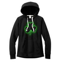 Clover Leaf Glow St Patrick's Day Women's Fleece Hoodie