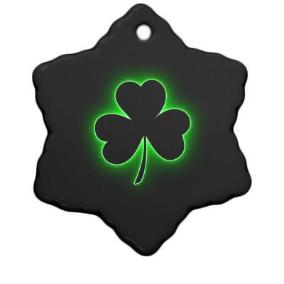 Clover Leaf Glow St Patrick's Day Ceramic Star Ornament