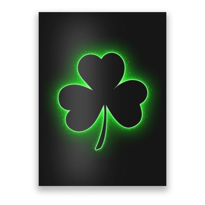 Clover Leaf Glow St Patrick's Day Poster