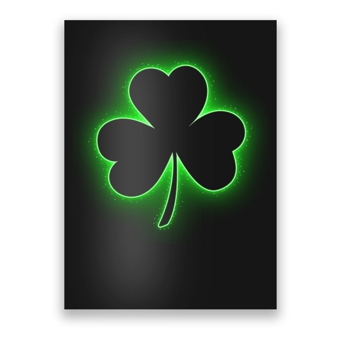 Clover Leaf Glow St Patrick's Day Poster