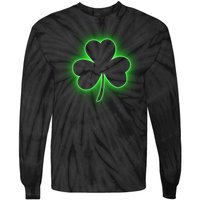 Clover Leaf Glow St Patrick's Day Tie-Dye Long Sleeve Shirt