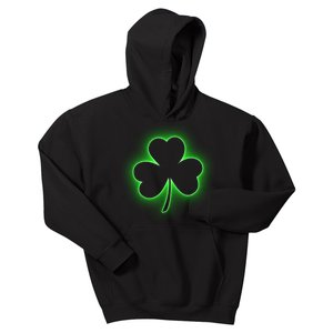 Clover Leaf Glow St Patrick's Day Kids Hoodie