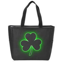 Clover Leaf Glow St Patrick's Day Zip Tote Bag