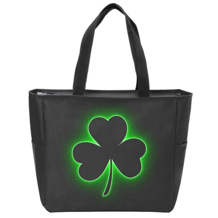 Clover Leaf Glow St Patrick's Day Zip Tote Bag