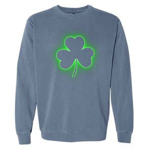 Clover Leaf Glow St Patrick's Day Garment-Dyed Sweatshirt