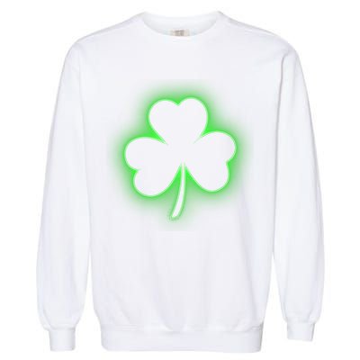 Clover Leaf Glow St Patrick's Day Garment-Dyed Sweatshirt