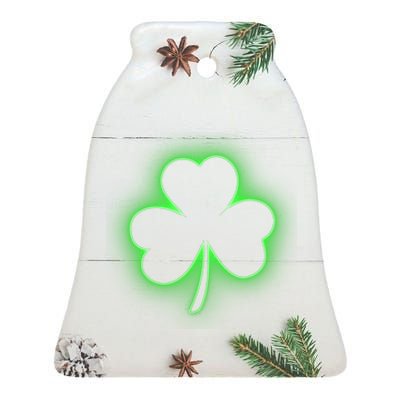 Clover Leaf Glow St Patrick's Day Ceramic Bell Ornament