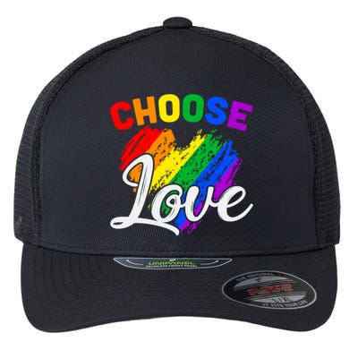 Choose Love Gift Flexfit Unipanel Trucker Cap