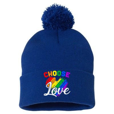 Choose Love Gift Pom Pom 12in Knit Beanie