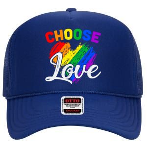 Choose Love Gift High Crown Mesh Back Trucker Hat