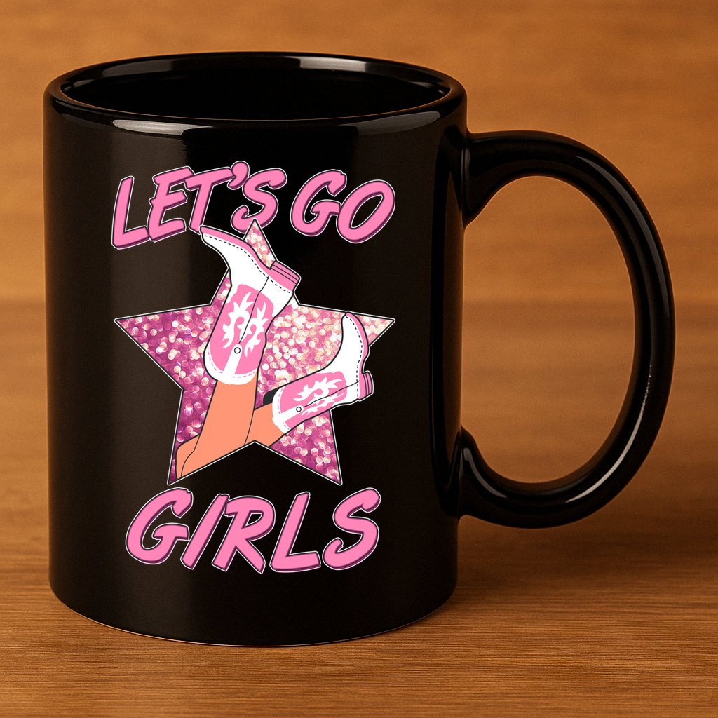 Cute Let's Go Cowgirls 11oz C Handle Ceramic Mug