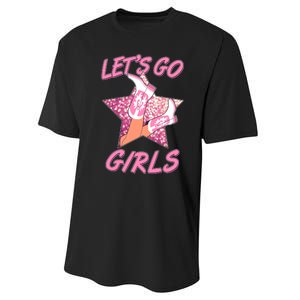 Cute Let's Go Cowgirls Performance Sprint T-Shirt