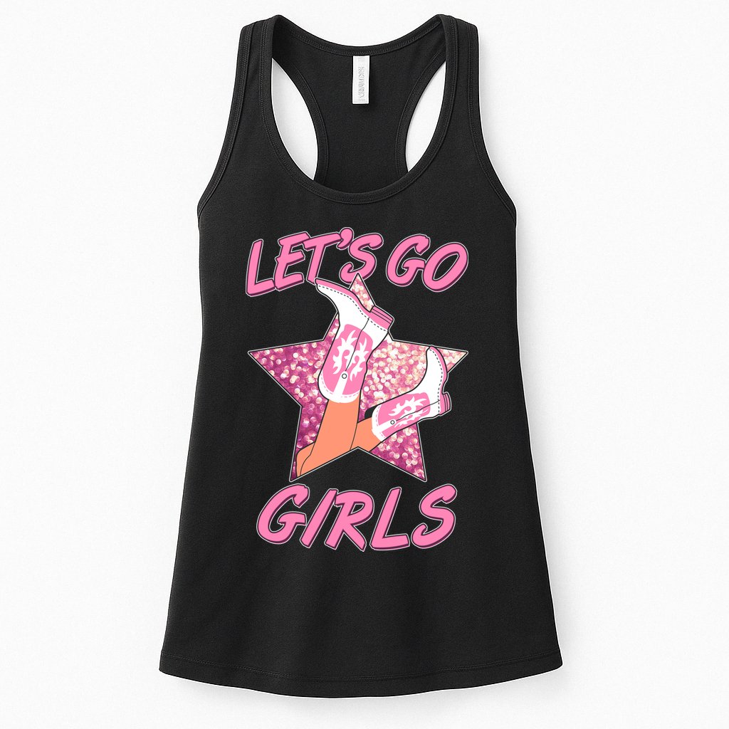 Cute Let's Go Cowgirls Womens Tank Top