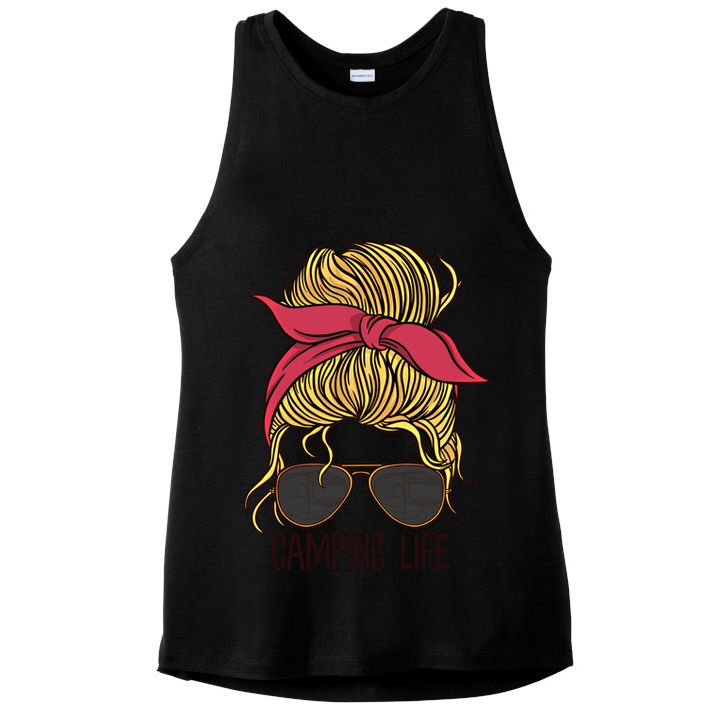 Camping Life Gift Camping Mom Gift Ladies PosiCharge Tri-Blend Wicking Tank