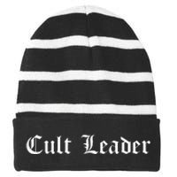 Cult Leader Gothic Occult Goth Occultism Striped Beanie with Solid Band