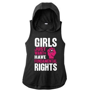 Cyndi Lauper Girl Just Want To Have Fundamental Rights Ladies PosiCharge Tri-Blend Wicking Draft Hoodie Tank