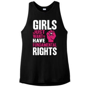 Cyndi Lauper Girl Just Want To Have Fundamental Rights Ladies PosiCharge Tri-Blend Wicking Tank