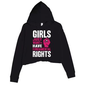 Cyndi Lauper Girl Just Want To Have Fundamental Rights Crop Fleece Hoodie