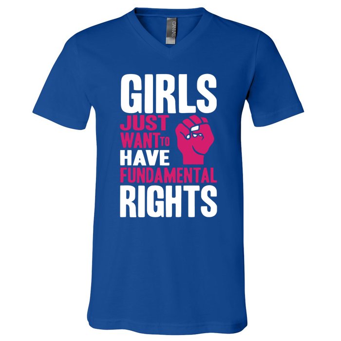 Cyndi Lauper Girl Just Want To Have Fundamental Rights V-Neck T-Shirt