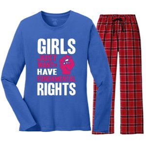 Cyndi Lauper Girl Just Want To Have Fundamental Rights Women's Long Sleeve Flannel Pajama Set 