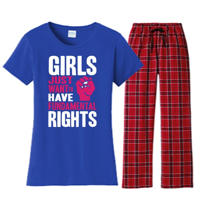 Cyndi Lauper Girl Just Want To Have Fundamental Rights Women's Flannel Pajama Set