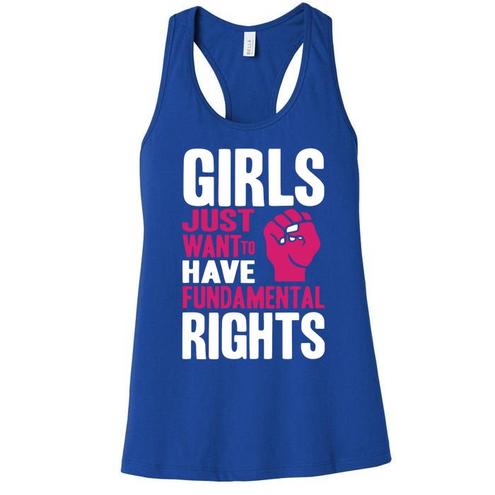 Cyndi Lauper Girl Just Want To Have Fundamental Rights Women's Racerback Tank