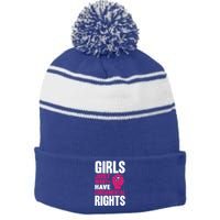 Cyndi Lauper Girl Just Want To Have Fundamental Rights Stripe Pom Pom Beanie