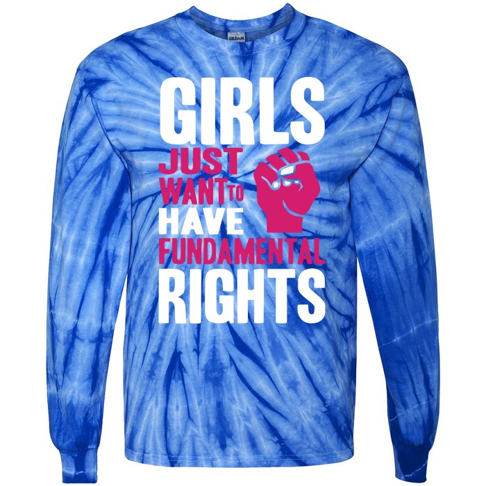 Cyndi Lauper Girl Just Want To Have Fundamental Rights Tie-Dye Long Sleeve Shirt