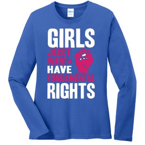 Cyndi Lauper Girl Just Want To Have Fundamental Rights Ladies Long Sleeve Shirt