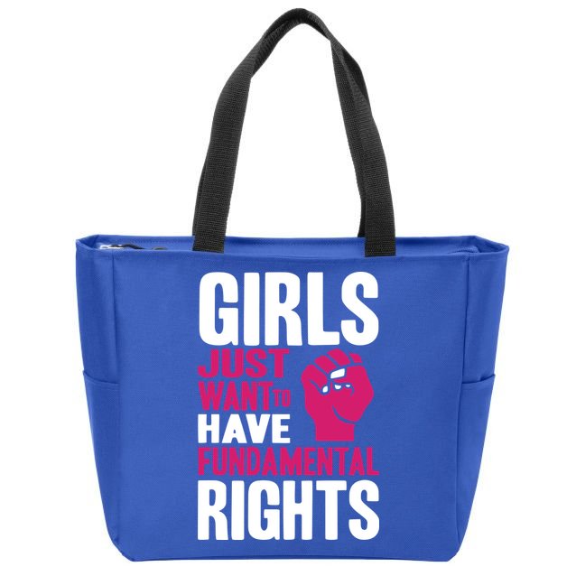 Cyndi Lauper Girl Just Want To Have Fundamental Rights Zip Tote Bag