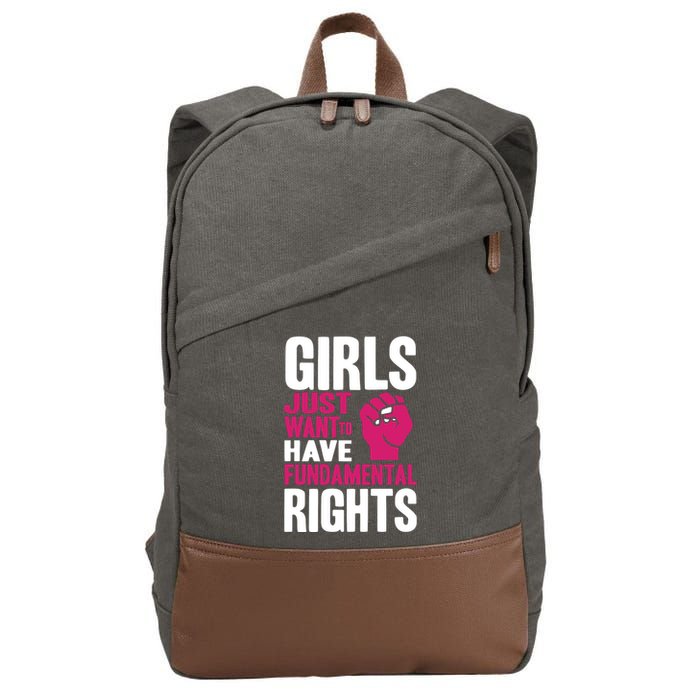 Cyndi Lauper Girl Just Want To Have Fundamental Rights Cotton Canvas Backpack