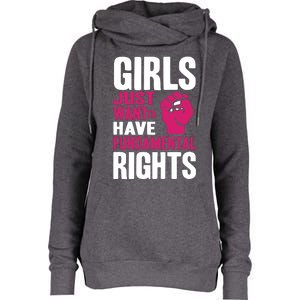 Cyndi Lauper Girl Just Want To Have Fundamental Rights Womens Funnel Neck Pullover Hood