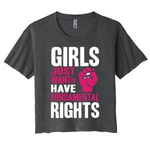 Cyndi Lauper Girl Just Want To Have Fundamental Rights Women's Crop Top Tee