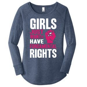 Cyndi Lauper Girl Just Want To Have Fundamental Rights Women's Perfect Tri Tunic Long Sleeve Shirt