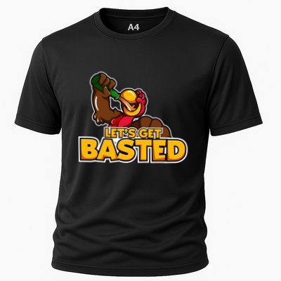 Cool Lets Get Basted Funny Turkey Beer Thanksgiving Gift Performance Shirt