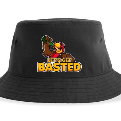Cool Lets Get Basted Funny Turkey Beer Thanksgiving Gift Sustainable Bucket Hat