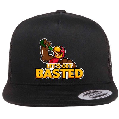 Cool Lets Get Basted Funny Turkey Beer Thanksgiving Gift Flatbill Hat