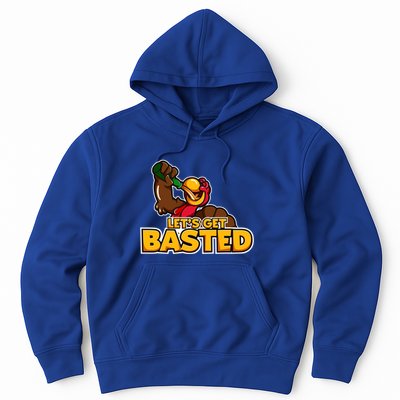 Cool Lets Get Basted Funny Turkey Beer Thanksgiving Gift Hoodie