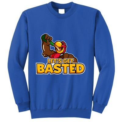 Cool Lets Get Basted Funny Turkey Beer Thanksgiving Gift Sweatshirt
