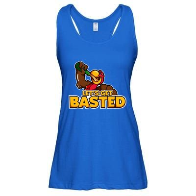 Cool Lets Get Basted Funny Turkey Beer Thanksgiving Gift Ladies Essential Flowy Tank