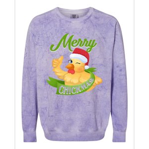 Chicken Lady Gift Christmas Chicken Gift Merry Chickmas Cool Gift Colorblast Crewneck Sweatshirt