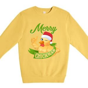 Chicken Lady Gift Christmas Chicken Gift Merry Chickmas Cool Gift Premium Crewneck Sweatshirt