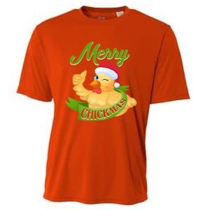 Chicken Lady Gift Christmas Chicken Gift Merry Chickmas Cool Gift Cooling Performance Crew T-Shirt