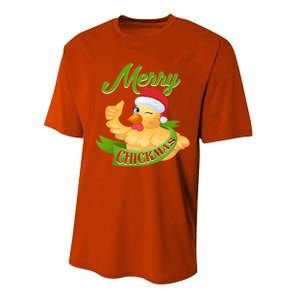 Chicken Lady Gift Christmas Chicken Gift Merry Chickmas Cool Gift Performance Sprint T-Shirt