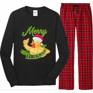 Chicken Lady Gift Christmas Chicken Gift Merry Chickmas Cool Gift Long Sleeve Pajama Set