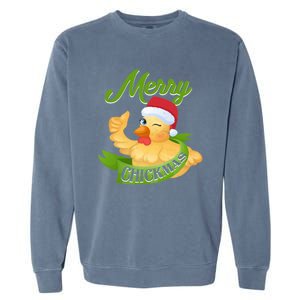 Chicken Lady Gift Christmas Chicken Gift Merry Chickmas Cool Gift Garment-Dyed Sweatshirt