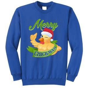 Chicken Lady Gift Christmas Chicken Gift Merry Chickmas Cool Gift Tall Sweatshirt